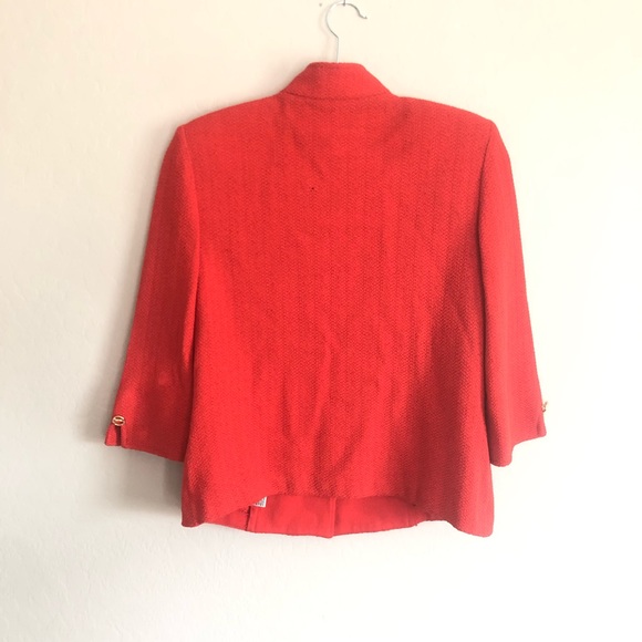 St John Santana Knit Orange Blazer Size 4 - Picture 6 of 9